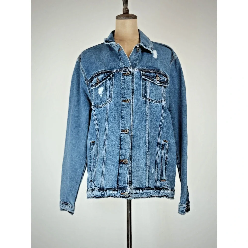 NWT C&A Denim Pride Trucker Feel The Love Jacket $600 EVERYONE FITS HERE LG 0049 - Picture 2 of 13
